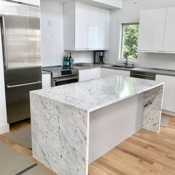 Stonegate Granite & Marble - White Carrara Marble - Double Waterfall - General Contractors Near Me - Georgetown, Delaware Stonegate Granite & Marble - White Carrara Marble - Double Waterfall - General Contractors Near Me - Georgetown, Delaware