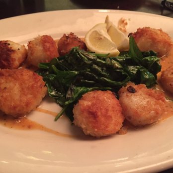 Wildfire - Potato crusted scallops with sautéed spinach... Very nice! - Steakhouses Near Me - McLean, Virginia