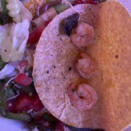 A lone taco, missing its vital shrimp. Why?