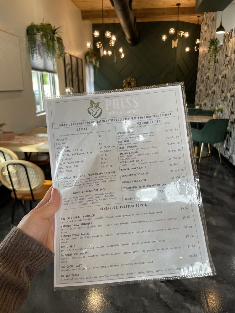 PRESS COFFEE & JUICE BAR Updated September 2024 3703 Columbus Ave, Sandusky, Ohio Juice