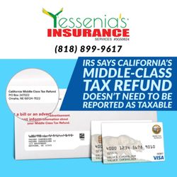 Yessenia's Insurance - IRS middle class tax refund Doesn't need to be reported as taxable!