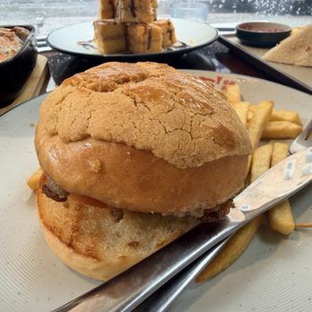 Joys' Cafe - Pineapple pork chop bun - 3.5/5 - Hong Kong Style Cafe Near Me - New York, New York Joys' Cafe - Pineapple pork chop bun - 3.5/5 - Hong Kong Style Cafe Near Me - New York, New York