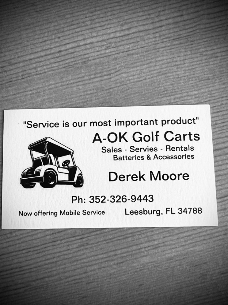 AOK GOLF CARTS Updated July 2024 Leesburg, Florida Golf Cart Rentals Phone Number Yelp