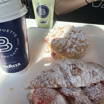 Paris Baguette - Strawberry croissant and strawberry peanut bread plus hot and cold matchas - Bakeries Near Me - Glenview, Illinois Paris Baguette - Strawberry croissant and strawberry peanut bread plus hot and cold matchas - Bakeries Near Me - Glenview, Illinois
