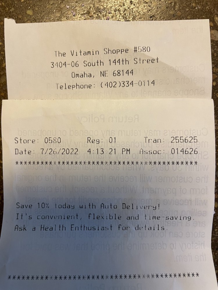 THE VITAMIN SHOPPE Updated September 2024 3404 /06 South 144th St, Omaha, Nebraska