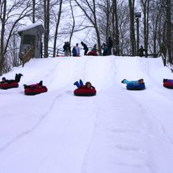 Snowtubing on #GrandpaSnowsTubingHill