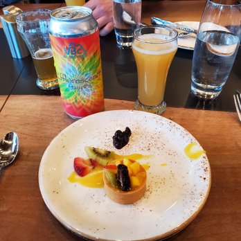 Vue Rooftop - Dillon - Dessert 5th course. Meyer lemon and fruit tart - American Near Me - Dillon, Colorado Vue Rooftop - Dillon - Dessert 5th course. Meyer lemon and fruit tart - American Near Me - Dillon, Colorado