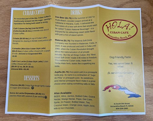 Menu photo 2 Hola Cuban Cafe Fernandina Beach, FL Menu photo 2 Hola Cuban Cafe Fernandina Beach, FL