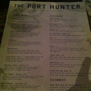 The Port Hunter - Menu 08.2012 - Seafood Near Me - Edgartown, Massachusetts The Port Hunter - Menu 08.2012 - Seafood Near Me - Edgartown, Massachusetts