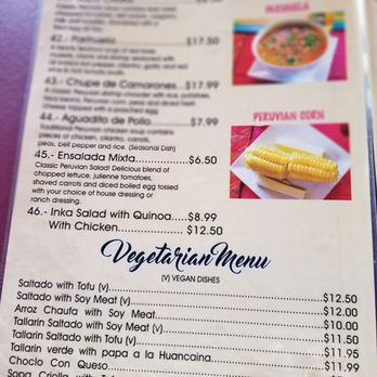 El Rico Pollo - Menu: soup& salad, and vegetarian - Peruvian Near Me - San Bernardino, California