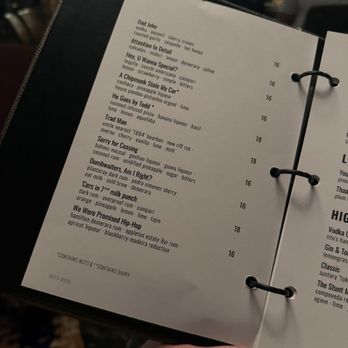Mel's - Cocktail menu with all the fun concoctions! - Speakeasies Near Me - Indianapolis, Indiana