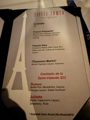 Menu photo 2 Eiffel Tower Las Vegas, NV