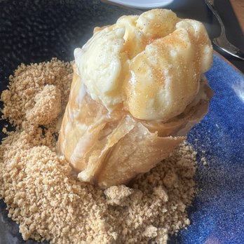 Lakeview Lounge - Peach desser before you break the shell - Canadian (New) Near Me - Lake Louise, Alberta