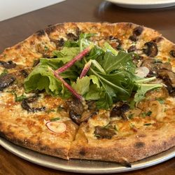 Alder Wood Bistro - Mushroom and white sauce pizza