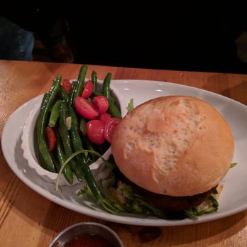 Salt + Smoke - Vegetarian falafel burger w gluten free bread.....major disappointment. - Bars Near Me - Saint Louis, Missouri Salt + Smoke - Vegetarian falafel burger w gluten free bread.....major disappointment. - Bars Near Me - Saint Louis, Missouri
