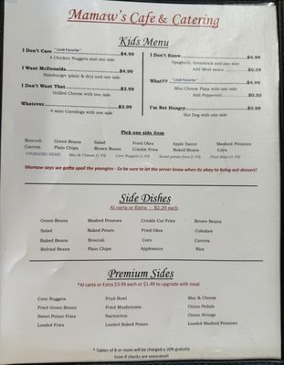 Menu photo 7 Mamaw's Cafe & Catering Prague, OK
