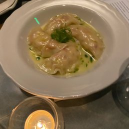 lobster ravioli. Delicate letting the seafood shine.