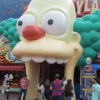The Simpsons Ride - The entrance to the ride is through Krusty's mouth - Amusement Parks Near Me - Orlando, Florida The Simpsons Ride - The entrance to the ride is through Krusty's mouth - Amusement Parks Near Me - Orlando, Florida