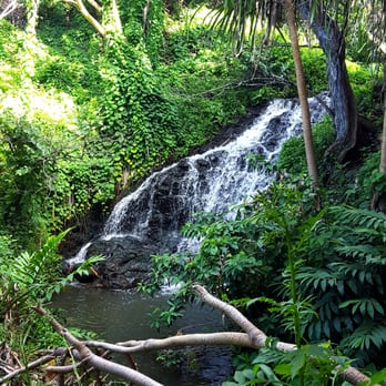 Queen's Bath - Waterfall on path to pool - Landmarks & Historical Buildings Near Me - Princeville, Hawaii