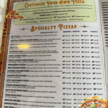 Shy’s Pizza & Wings - Pizza menu - Pizza Near Me - Gilbert, Arizona Shy’s Pizza & Wings - Pizza menu - Pizza Near Me - Gilbert, Arizona