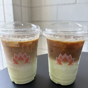Lotus & Bean - 2 Pandan Coffees - Delicious $6.75 Each ($7.46 including tax) Price as of 4/2026 - Coffee & Tea Near Me - San Gabriel, California