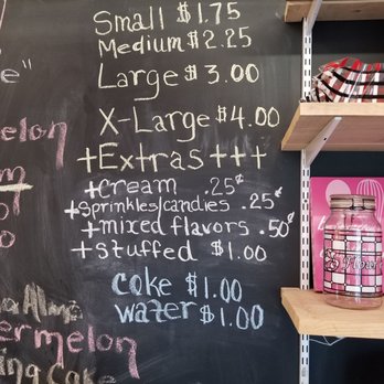 Everything's Sweet - a blackboard with a price list on it - Shaved Ice Near Me - Carthage, Texas Everything's Sweet - a blackboard with a price list on it - Shaved Ice Near Me - Carthage, Texas