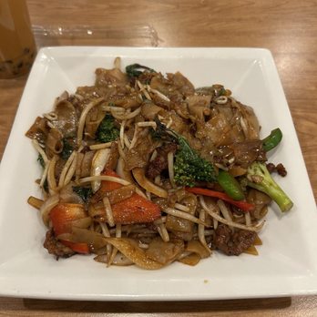 Thai Spoon Restaurant - Drunken Noodles-a little bit spicy but good - Thai Near Me - Highland, California