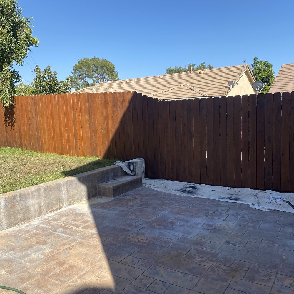 Bagner Painting - Redwood fence sealing/clear coat in progress - Drywall Installation & Repair Near Me Bagner Painting - Redwood fence sealing/clear coat in progress - Drywall Installation & Repair Near Me