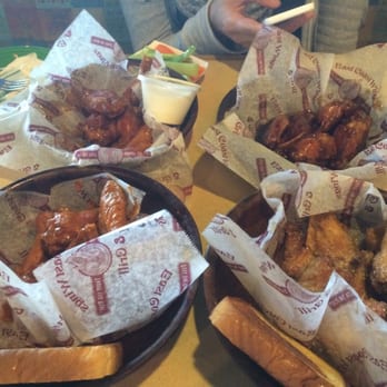 East Coast Wings + Grill - Garlic Parm, Spiked Honey and regular hot wings, every single one was amazing - Chicken Wings Near Me - Mt Airy, North Carolina