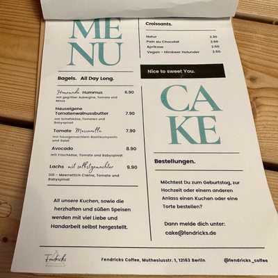 Menu photo 4 Fendricks Coffee & Breakfast Berlin, BE