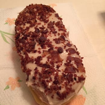 Daily Donuts - Maple bacon donut (long), this is a custom order! - Donuts Near Me - Graham, North Carolina Daily Donuts - Maple bacon donut (long), this is a custom order! - Donuts Near Me - Graham, North Carolina