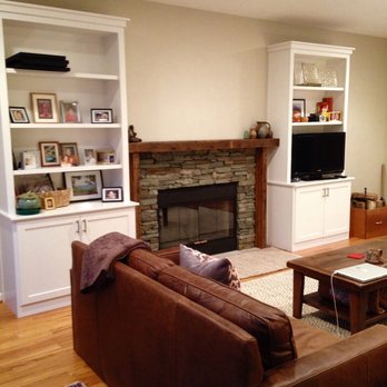 Tom Bogan Craftsman - Painted Cabinets; Repurposed Wood Mantel. - Cabinetry Near Me Tom Bogan Craftsman - Painted Cabinets; Repurposed Wood Mantel. - Cabinetry Near Me