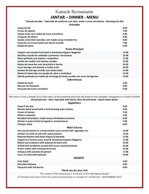 Menu photo 3 Kanuck Lisbon, 11 Menu photo 3 Kanuck Lisbon, 11