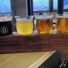A craft beer flight from great local breweries A craft beer flight from great local breweries