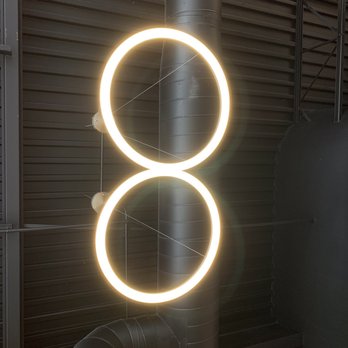 Manna Crepe - Ceiling lights create the number 8! - Creperies Near Me - Katy, Texas