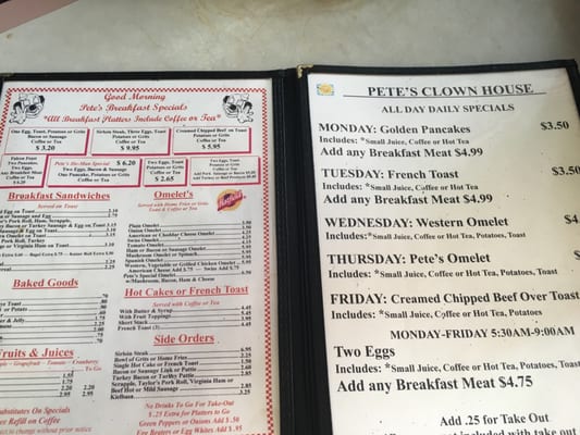 Menu photo 8 Pete's Clown House Philadelphia, PA