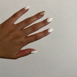 Acrylic nails with rhinestones :)