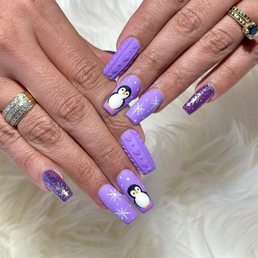 Purple winter nails Purple winter nails