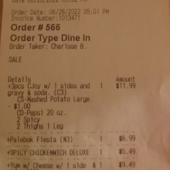 Jollibee - Jollibee Receipt.  I feel cheated - Chicken Shop Near Me - Alexandria, Virginia
