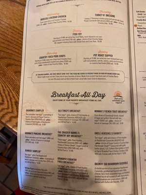 Menu photo 3 Cracker Barrel Old Country Store Greenville, SC