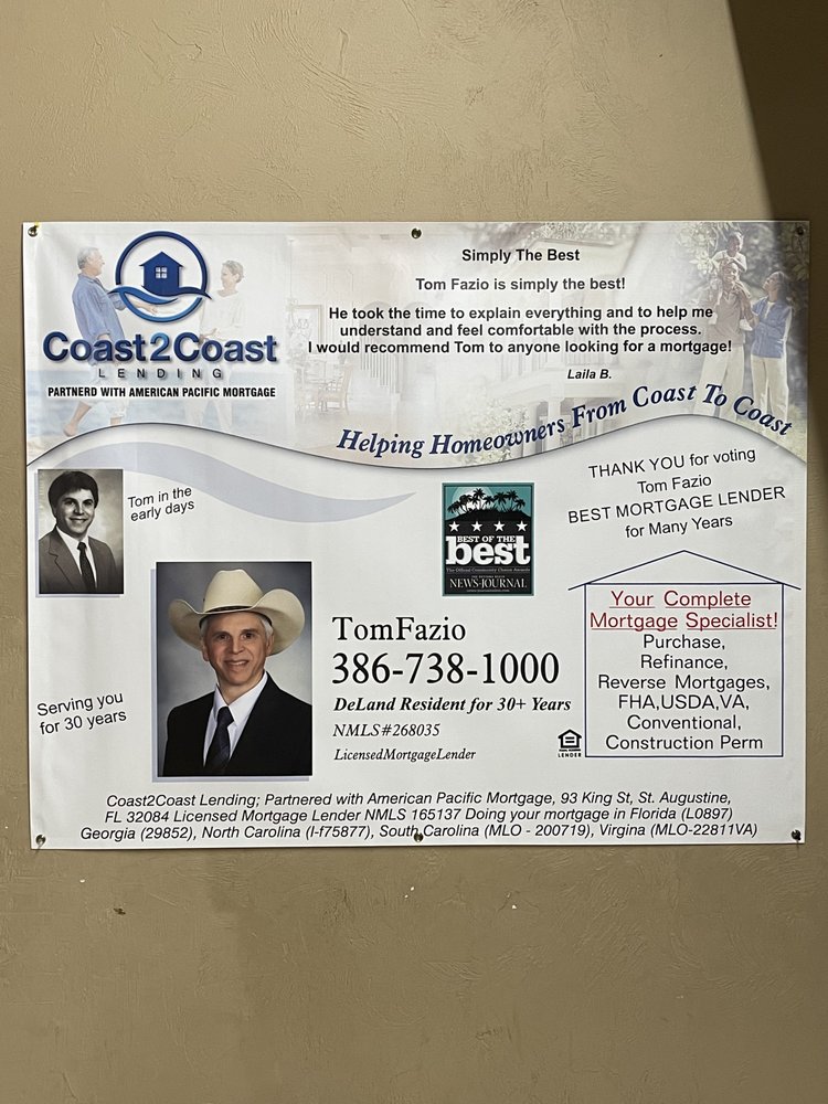 TOM FAZIO COST 2 COST LENDING DeLand, FL Yelp