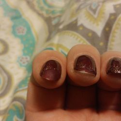 My's Nails & Spa - More chipping and peeling. Way too thin coats of polish.