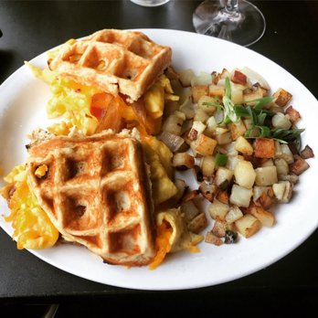 24 Diner - Waffle sandwich, basically a fancy McGriddle with the addition of a mimosa service. - Diners Near Me - Austin, Texas 24 Diner - Waffle sandwich, basically a fancy McGriddle with the addition of a mimosa service. - Diners Near Me - Austin, Texas