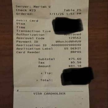 Louisiana Purchase - Bill for 2 people, no drinks! - Cocktail Bars Near Me - San Diego, California
