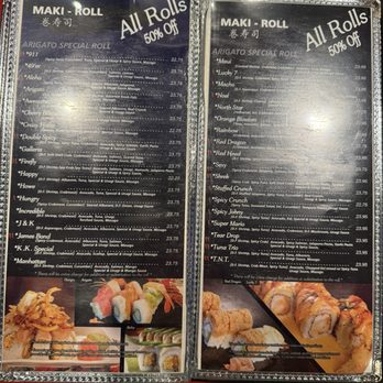 Arigato Sushi - Menu June 2026 - Sushi Bars Near Me - Sacramento, California
