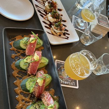 Danville Brewing - Spicy blackened ahi tuna and Bruschetta. - Breweries Near Me - Danville, California Danville Brewing - Spicy blackened ahi tuna and Bruschetta. - Breweries Near Me - Danville, California