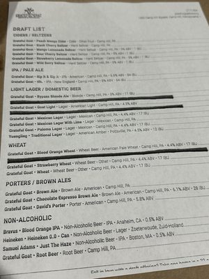 Menu photo 3 Grateful Goat Brewing & Provisions Camp Hill, PA Menu photo 3 Grateful Goat Brewing & Provisions Camp Hill, PA