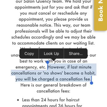 Salon Quency - Cancellation policy - Men's Hair Salons Near Me - Washington, DC, District of Columbia
