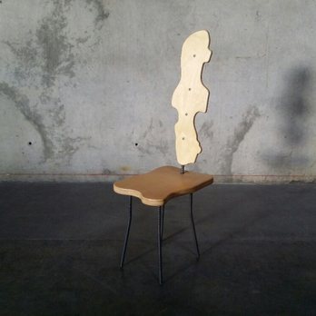 b4 Fabrication - Chair made from rebar and plywood - Metal Fabricators Near Me