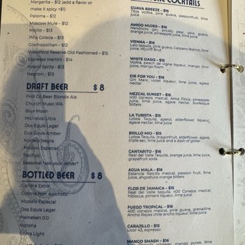 BLU Seafood Scottsdale - Cocktail menu and beer - Seafood Near Me - Scottsdale, Arizona